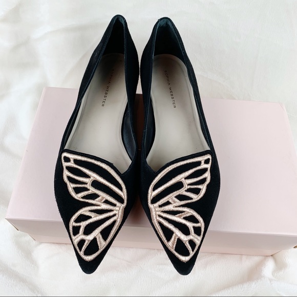 Sophia Webster Shoes - Sophia Webster Suede Butterfly Flats